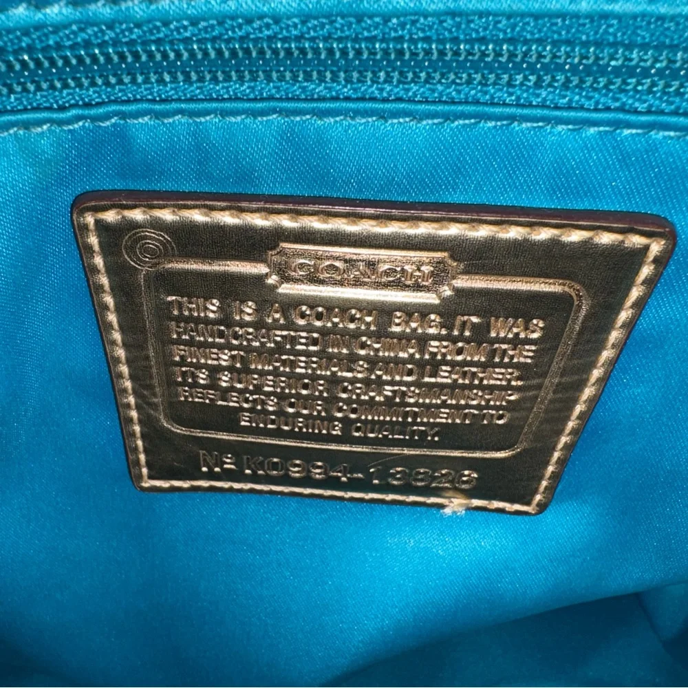 Super Clean Coach Poppy Gold Art Glam Tote Shoulder Bag - Picture 2 of 11